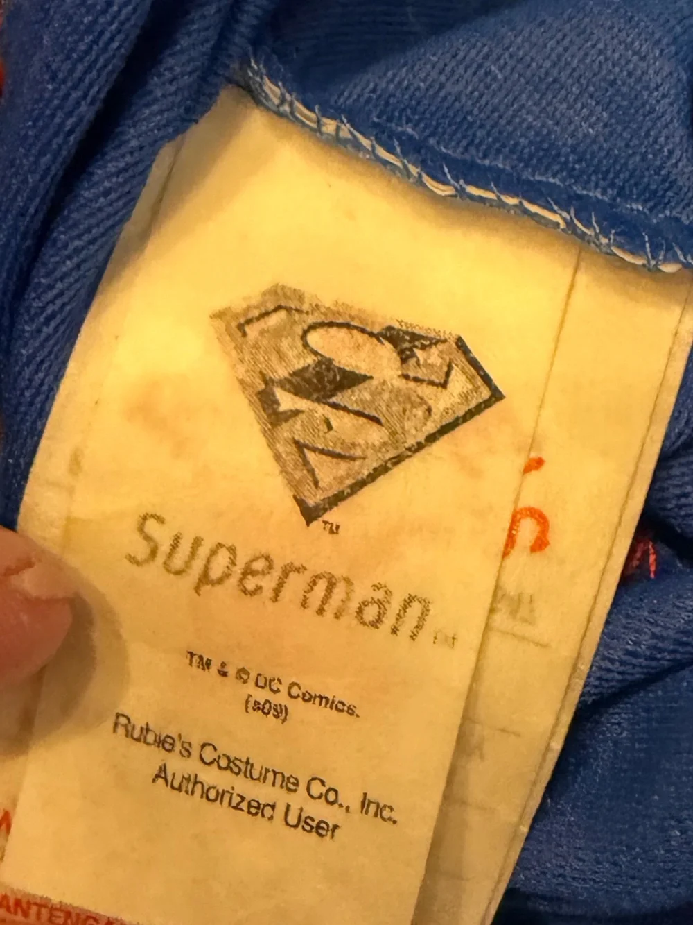 Rubies Blue and Red Superman Fleece Jumpsuit toddler size